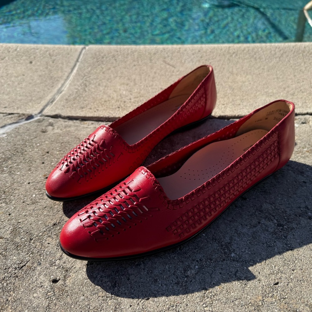 Softspots Red Woven Flats